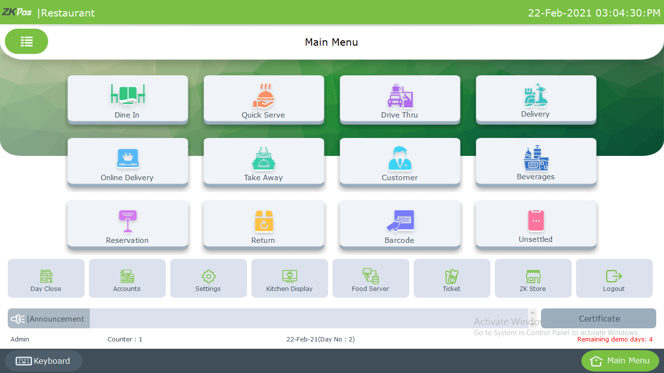 ZKTeco SECUREX 2018 ZKPos Web Dashboard